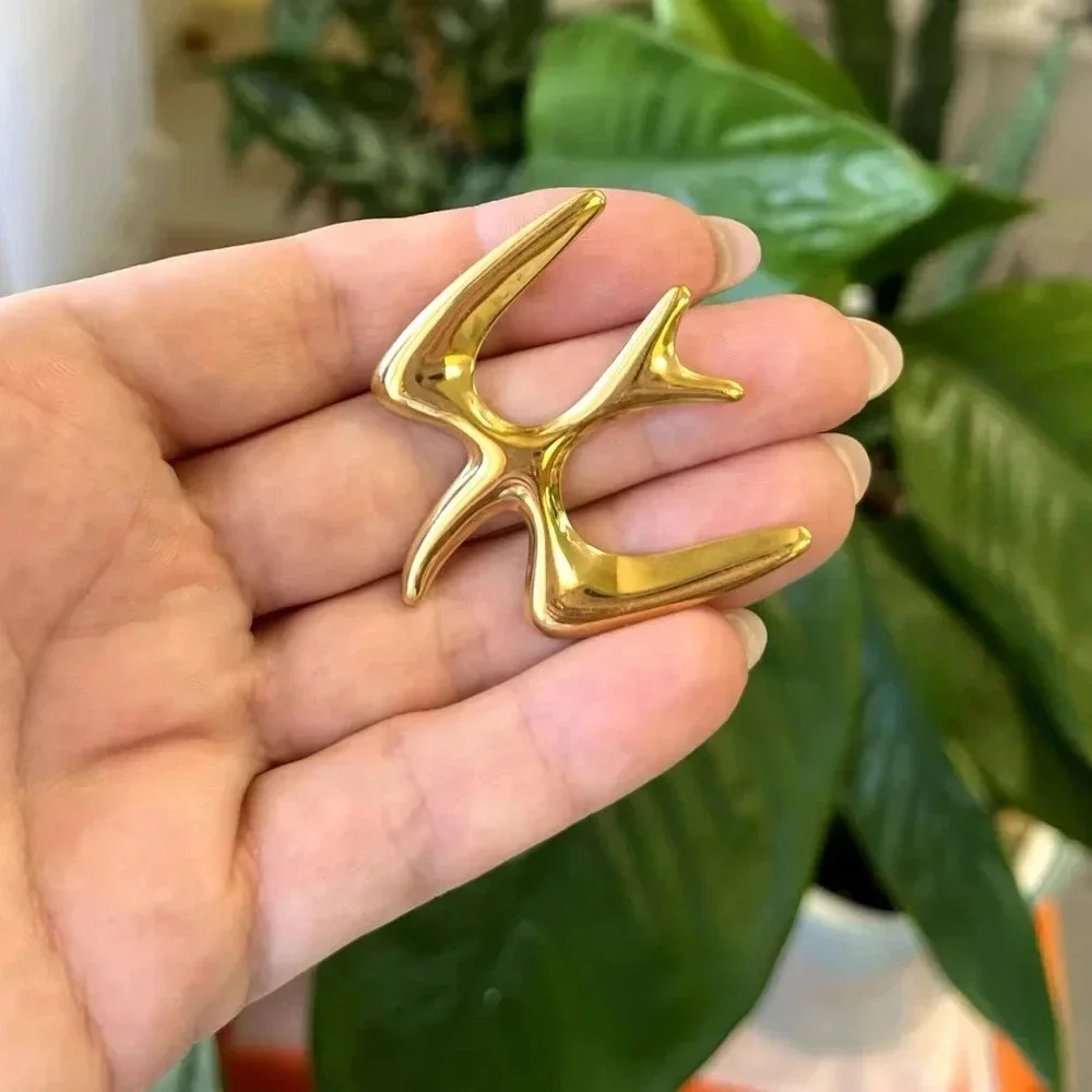 Gold Bird Stainless Steel Waterproof Brooch